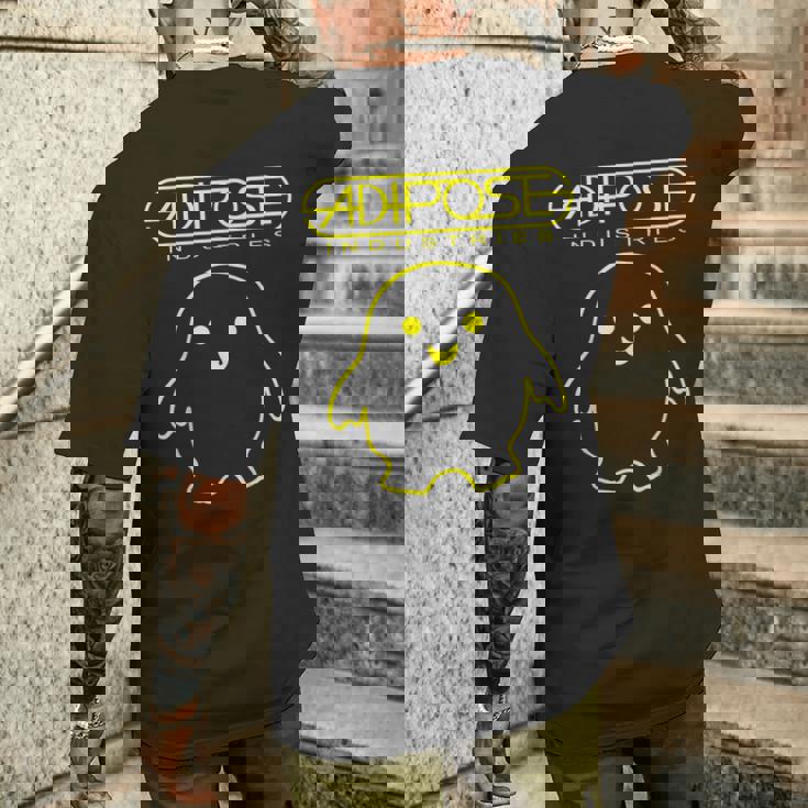 Spacetime-Tour Adipose アイコニックなscifiアドベンチャーファン メンズTシャツ バックプリント 彼への贈り物