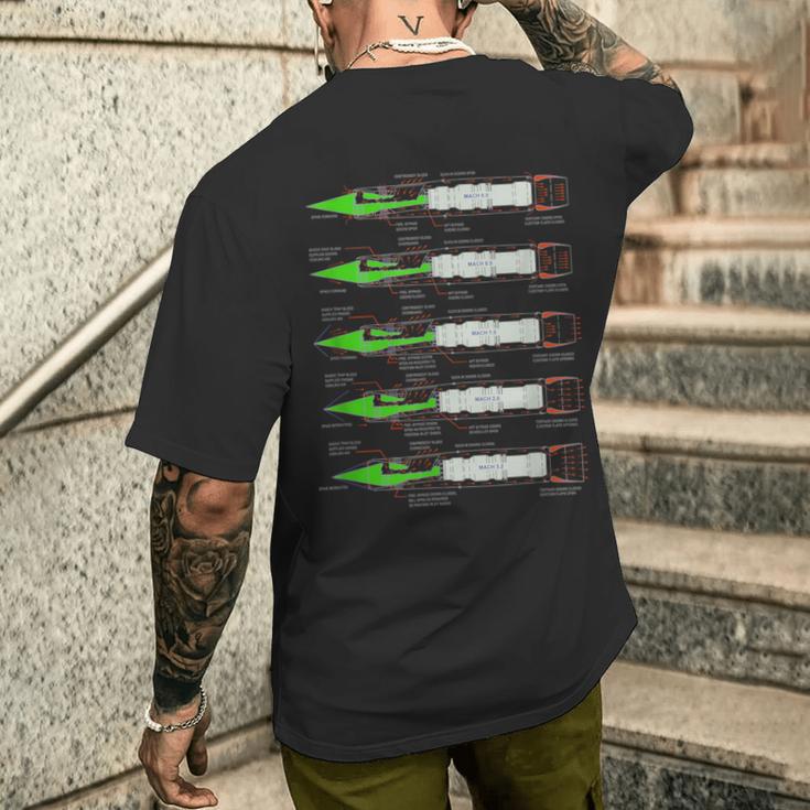Sr-71 ハブ ブラックバード エアクラフト J58 エンジン ダイアグラム シャツ メンズTシャツ バックプリント 彼への贈り物