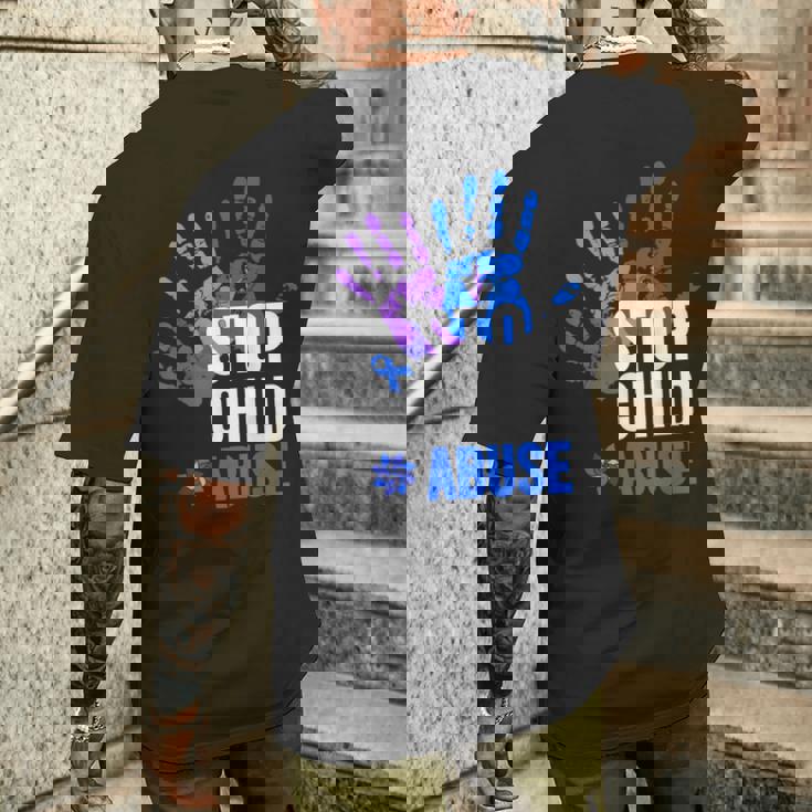 Stop Child Abuse 児童虐待をやめなさい メンズTシャツ バックプリント 彼への贈り物