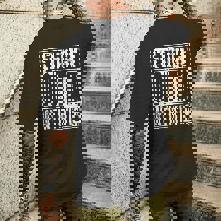 Straight Outta My Thirties メンズTシャツ バックプリント 彼への贈り物