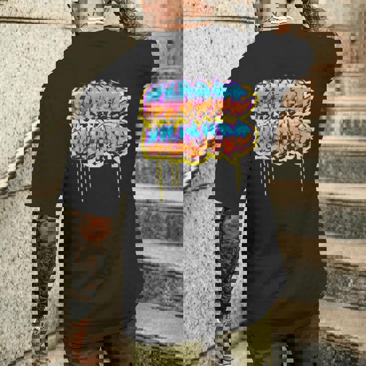 Street Culture グラフィティ・スタイルのアーバン・ストリートウェア メンズTシャツ バックプリント 彼への贈り物