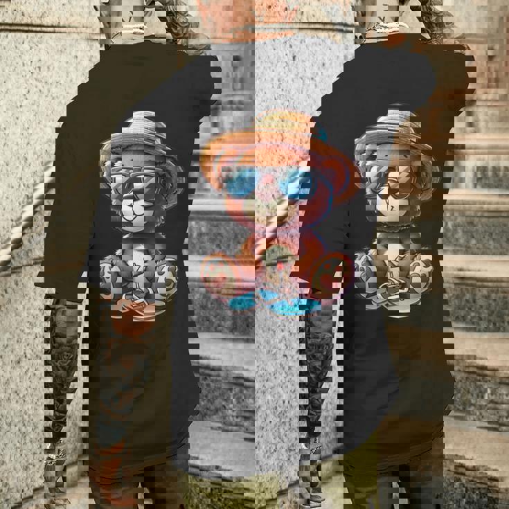 Summeribes テディベア 完璧な夏プリント メンズTシャツ バックプリント 彼への贈り物