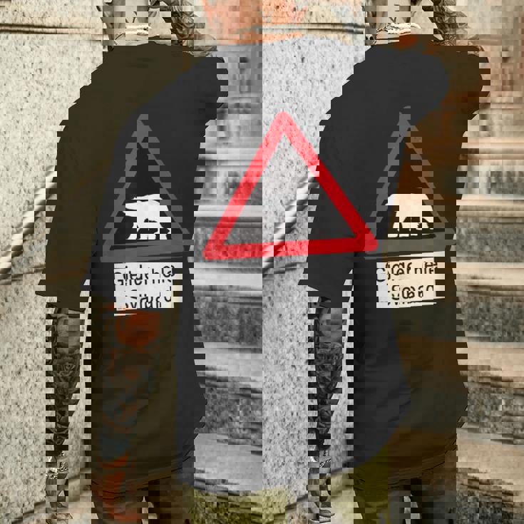 Svalbard ホッキョクグマ サイン メンズTシャツ バックプリント 彼への贈り物