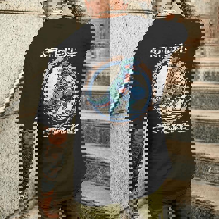 T-Rex ケトルベル ワークアウト バーピー トレーニング ケトルベル メンズTシャツ バックプリント 彼への贈り物