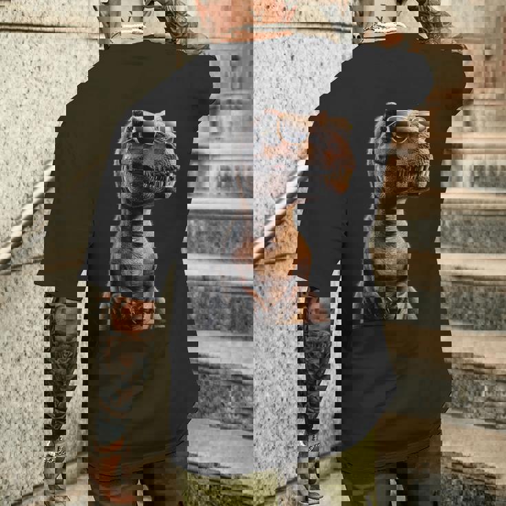 T-レックス ティラノサウルス・レックス 恐竜 恐竜大好き ディノ メンズTシャツ バックプリント 彼への贈り物