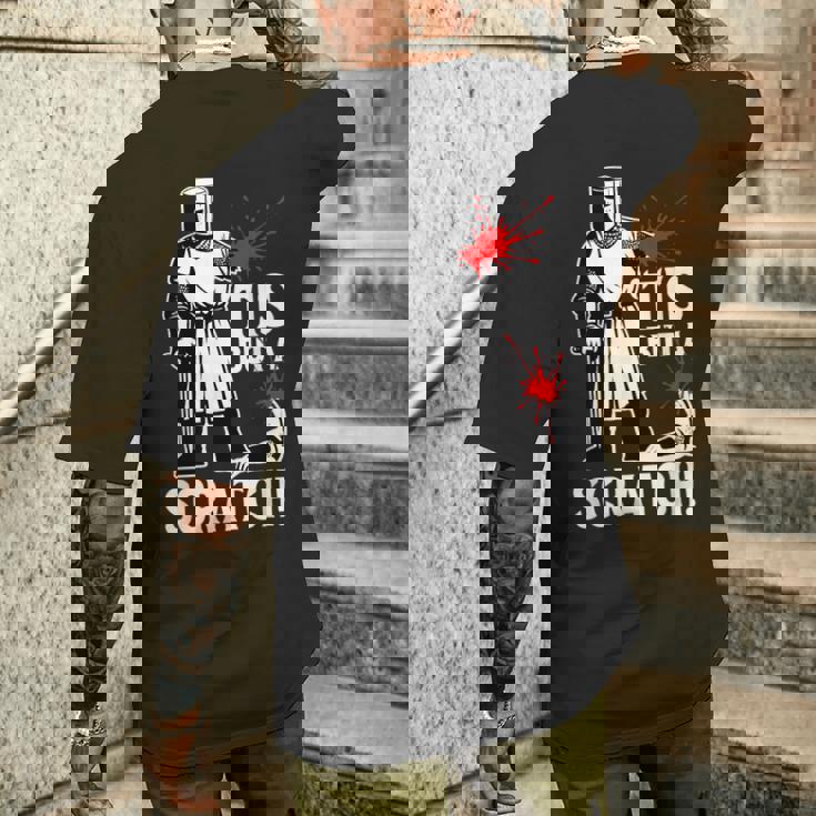 Tis But Acratch 面白い 中世の戦士 ユーモア 騎士 メンズTシャツ バックプリント 彼への贈り物