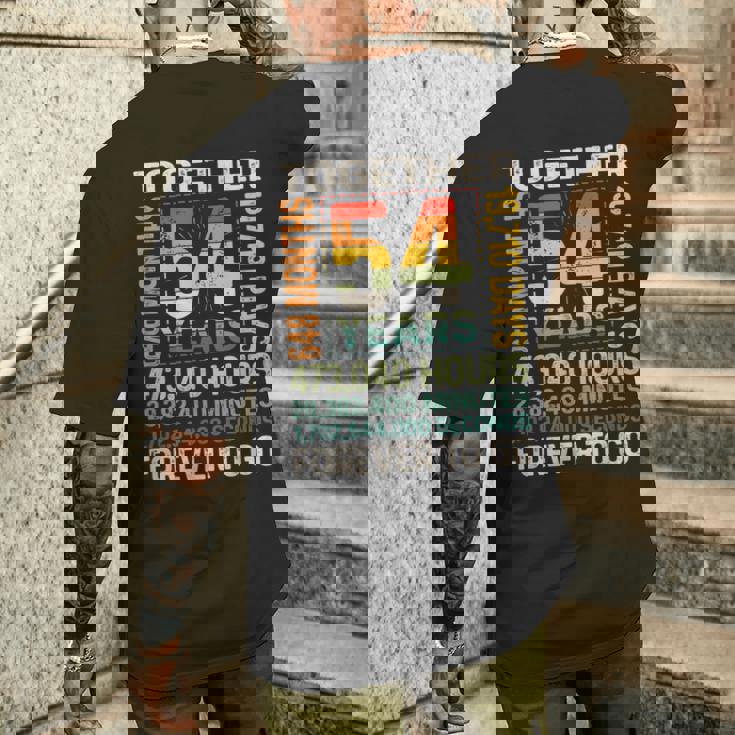 Together 54 Years Forever To Go 結婚54周年記念 メンズTシャツ バックプリント 彼への贈り物