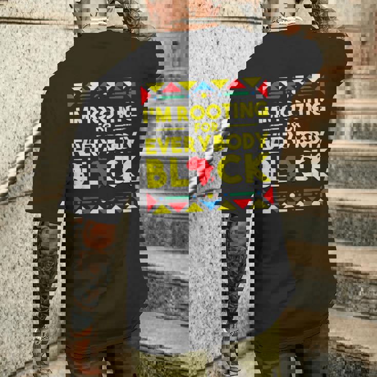 History I'm Rooting For Everybody ブラック アフリカ メンズTシャツ バックプリント 彼への贈り物