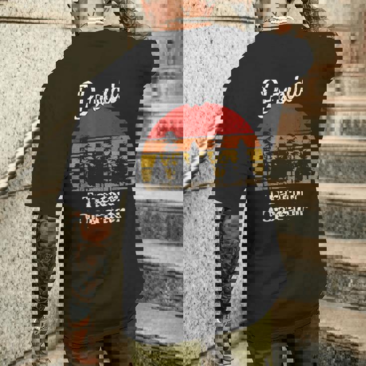 Tractor Operator Shirts Job Title Professions Men's Back Print T-Shirt Gifts for Him