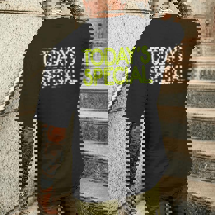 Trendy Neon Greenign Today'special メンズTシャツ バックプリント 彼への贈り物