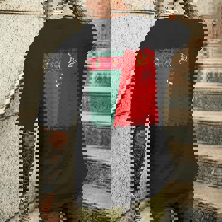 Turkmenistan Soviet Union Flag Turk CCCP Heritage Men's Back Print T-Shirt Gifts for Him