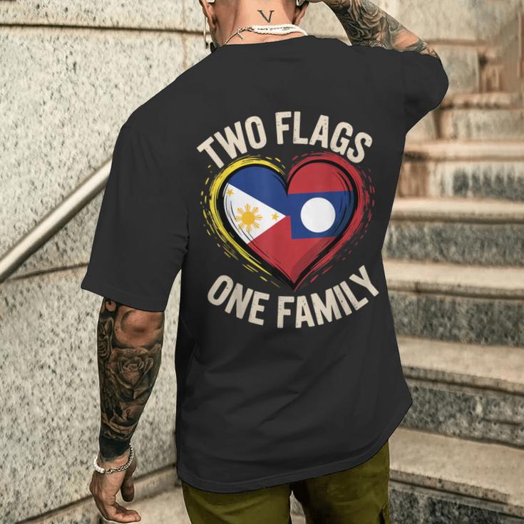 Two Flags One Family Half Filipino Laotian Roots Philippines Men's Back ...