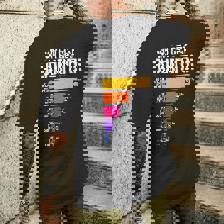 Why I Lose At Badminton 面白い言い訳 シャトルコック バーディー メンズTシャツ バックプリント 彼への贈り物