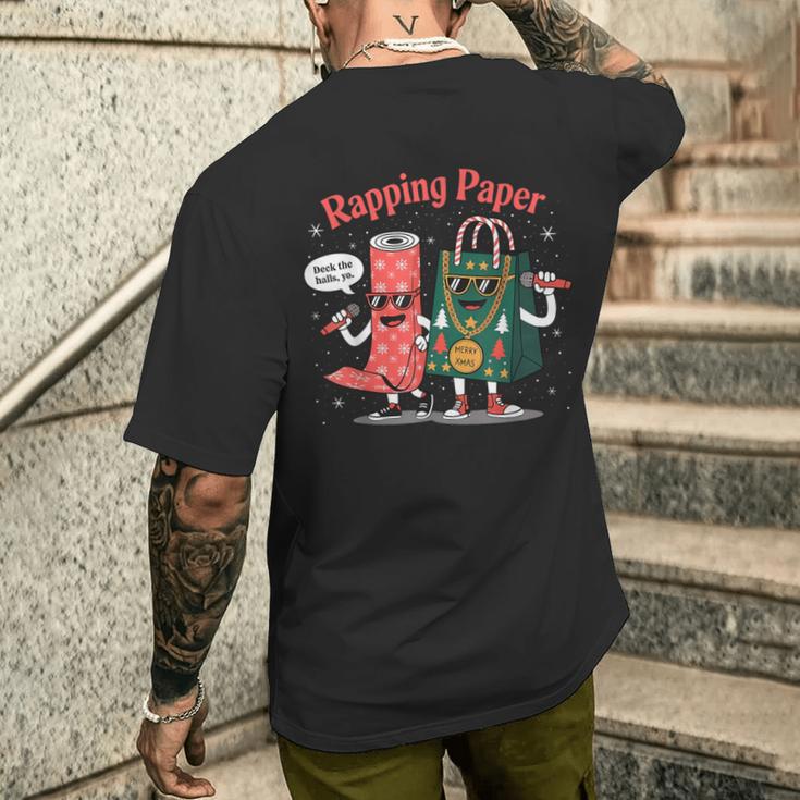 Wrapping Rap Wrapping Rapping Paper Wrap Music Rap PJ Men's Back Print T-Shirt | Mazezy