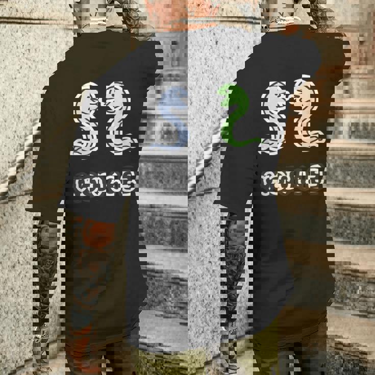 You & 巳《蛇》へび 巳年【どうぶつフレンズ】干支 十二支 2025 ゆるくて かわいい 動物 面白い メンズTシャツ バックプリント 彼への贈り物