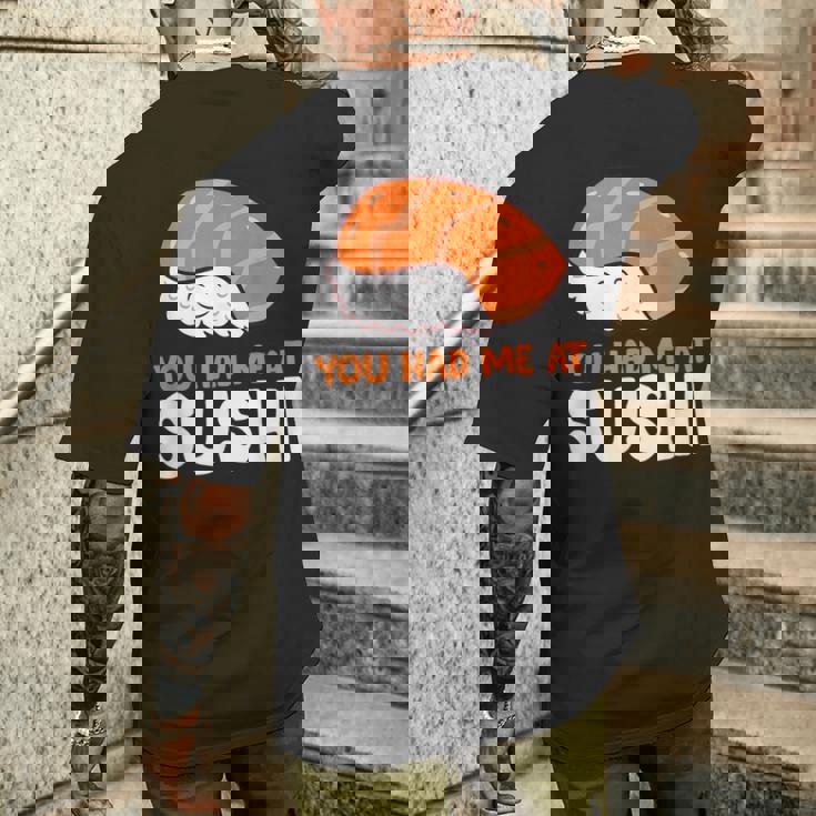 You Had Me At 寿司大好き サーモンにぎり サーモン寿司 メンズTシャツ バックプリント 彼への贈り物