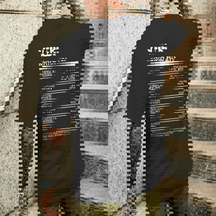 Yuuki 栄養成分表示 メンズTシャツ バックプリント 彼への贈り物