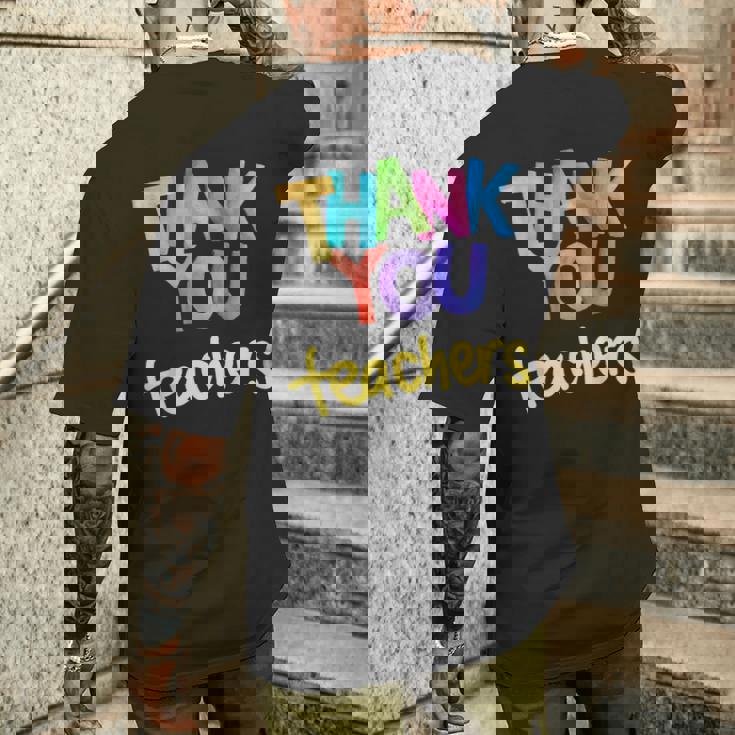 ありがとう 先生 感謝 卒業 メンズTシャツ バックプリント 彼への贈り物