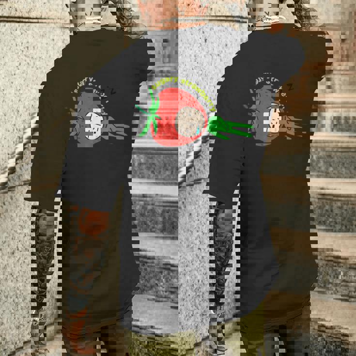 いちごグッズ イチゴイラスト いちご 果物 苺 おもしろ メンズTシャツ バックプリント 彼への贈り物