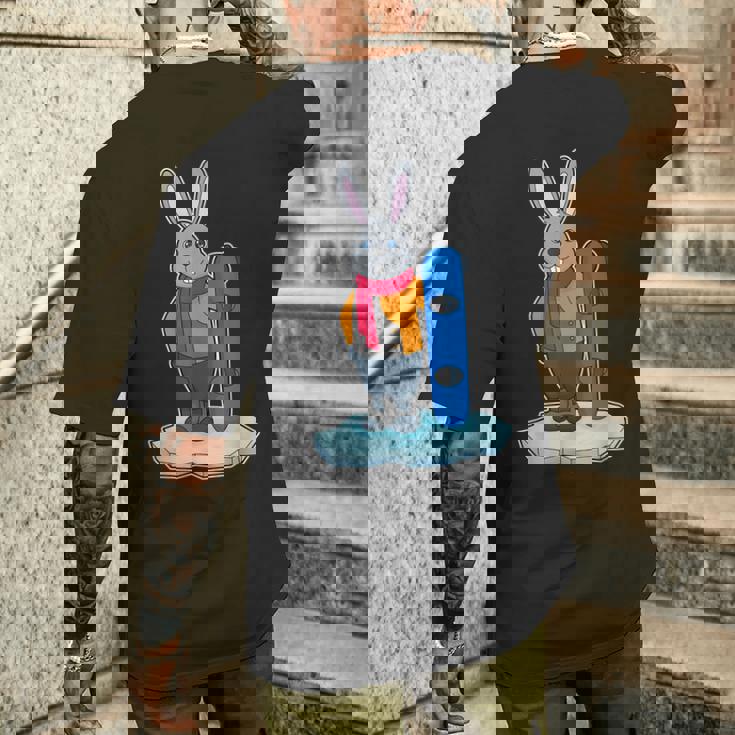 うさぎ スノーボーダー スノーボード スポーツ メンズTシャツ バックプリント 彼への贈り物