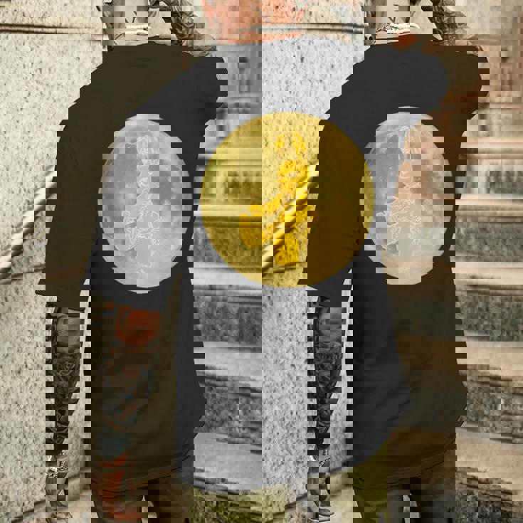 うさぎ星人 On The Yellow Moon メンズTシャツ バックプリント 彼への贈り物