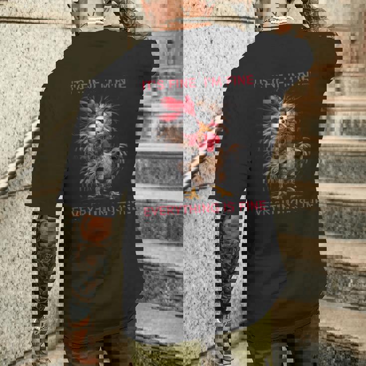 おかしいよ大丈夫、大丈夫、全部大丈夫だクレイジーチキン メンズTシャツ バックプリント 彼への贈り物