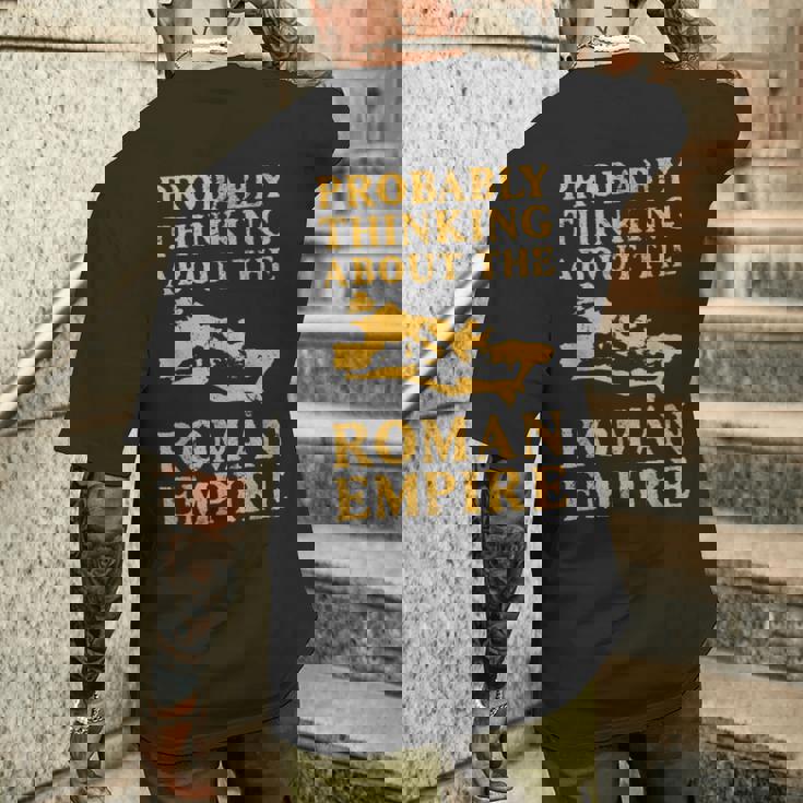 おそらくローマ帝国について考える 古代ローマ地図 メンズTシャツ バックプリント 彼への贈り物