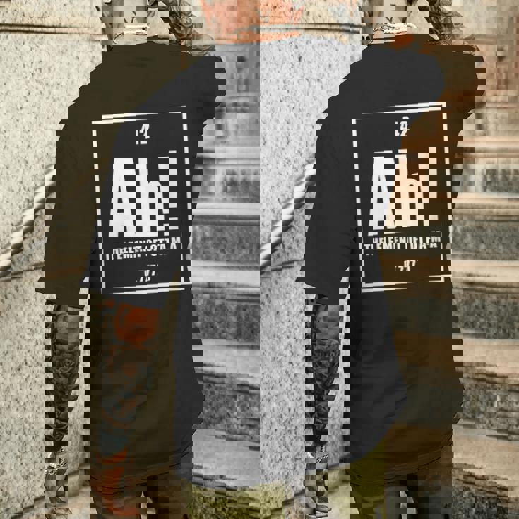 おったま Ah 元素デザイン おもしろ理系 サプライズ要素 42 ナンバー グラフィック メンズTシャツ バックプリント 彼への贈り物