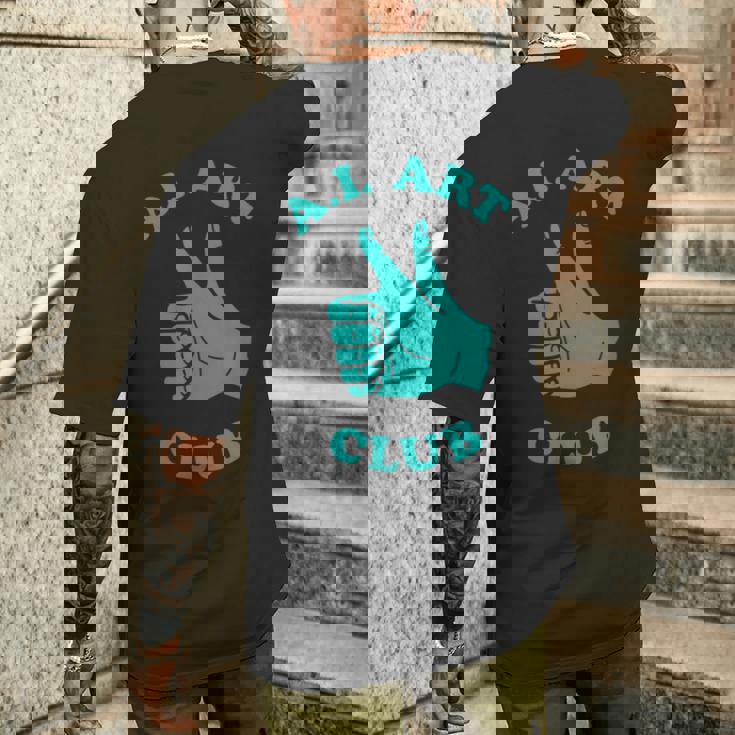 おもしろaiアートクラブ 人工知能 機械学習 メンズTシャツ バックプリント 彼への贈り物