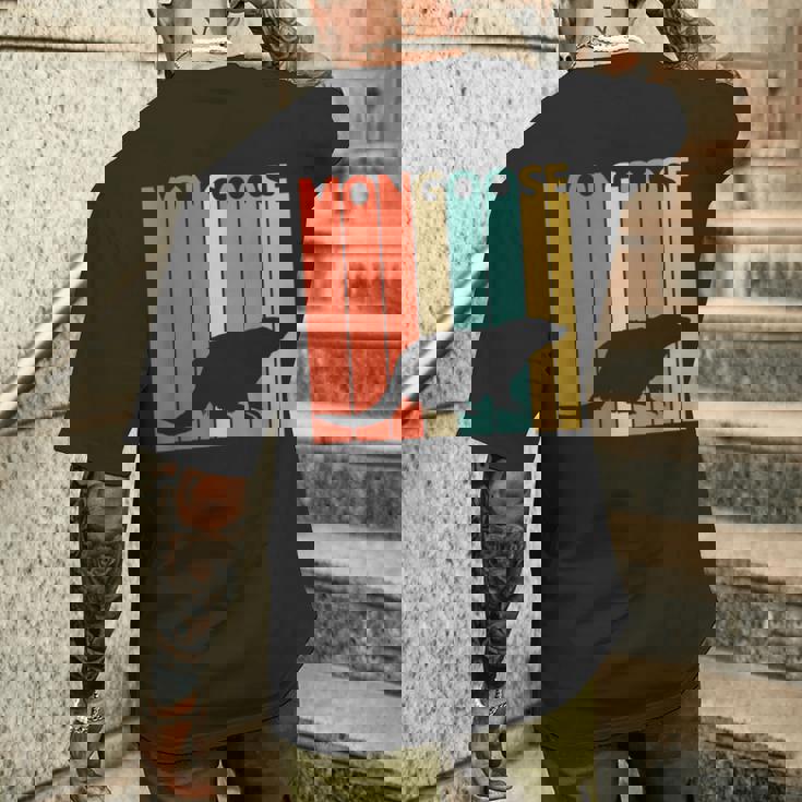 かわいい マングース の動物 メンズTシャツ バックプリント 彼への贈り物