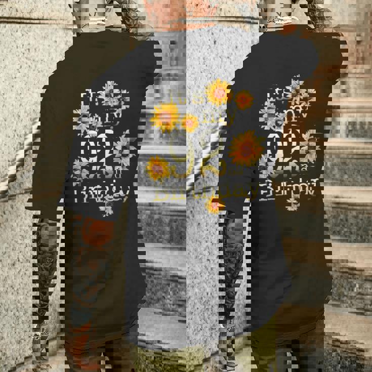 かわいいひまわり 92歳の誕生日 92歳の誕生日 長袖tシャツ メンズTシャツ バックプリント 彼への贈り物