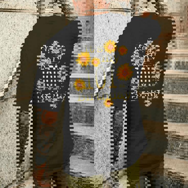 かわいいひまわり その私の101歳の誕生日 101歳の誕生日 メンズTシャツ バックプリント 彼への贈り物