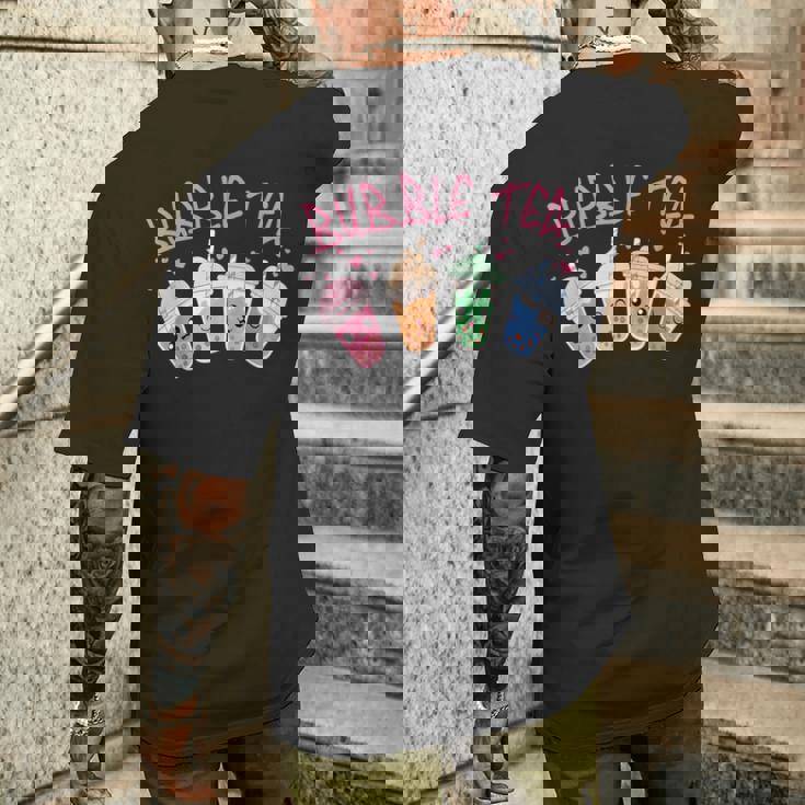 かわいいシャボン玉 ティーカップ 愛らしい集合 シャボン玉 メンズTシャツ バックプリント 彼への贈り物