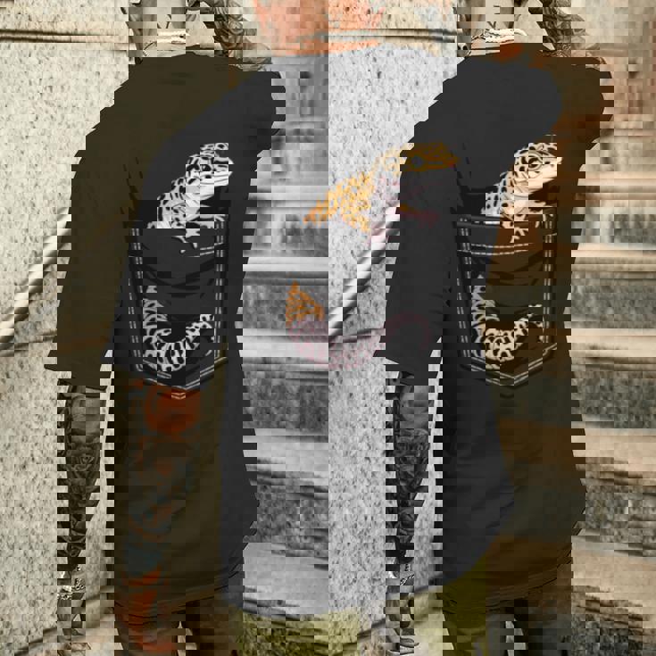 かわいいヒョウゲッコ トカゲ爬虫類 ヒョウ ヤモリのお父さん用 長袖tシャツ メンズTシャツ バックプリント 彼への贈り物