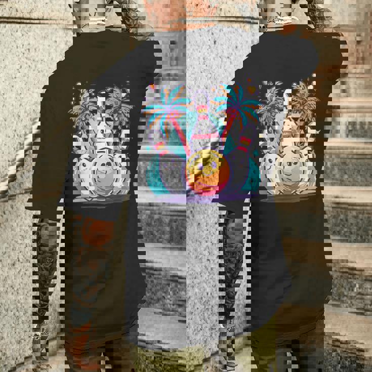 かわいいボウリングアート I キッズボウリング メンズTシャツ バックプリント 彼への贈り物