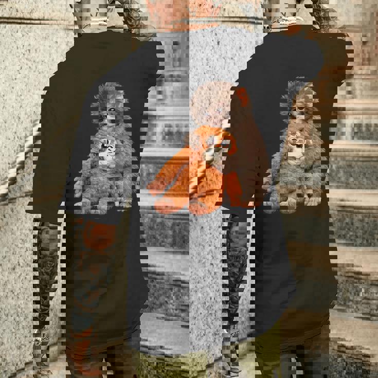 かわいいモンキーパンチ 日本の赤ちゃん猿 メンズTシャツ バックプリント 彼への贈り物