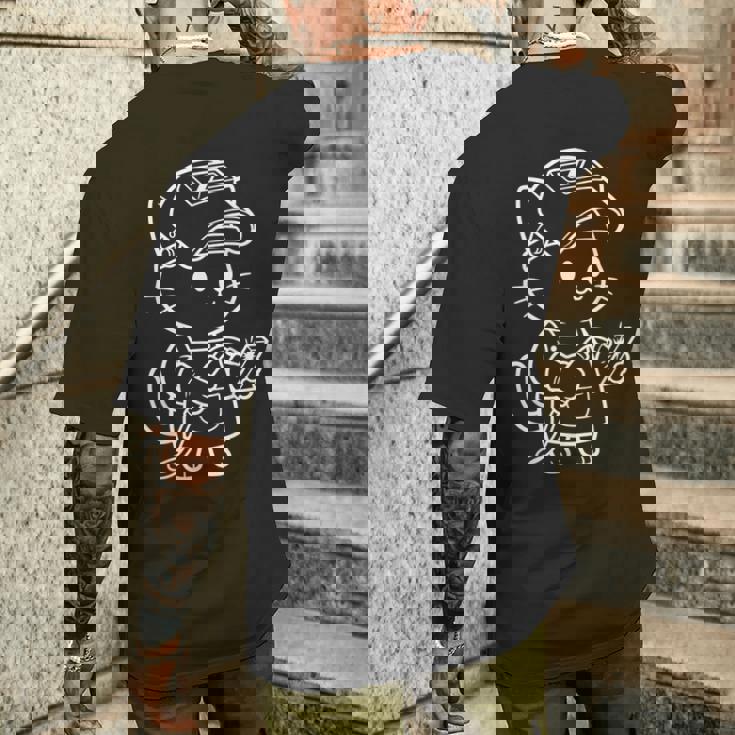 かわいい猫の溶接工 メンズTシャツ バックプリント 彼への贈り物