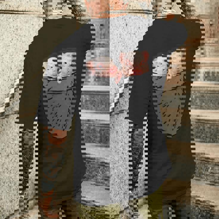 かわいい豚 ポケット覗き見 面白い豚 メンズTシャツ バックプリント 彼への贈り物