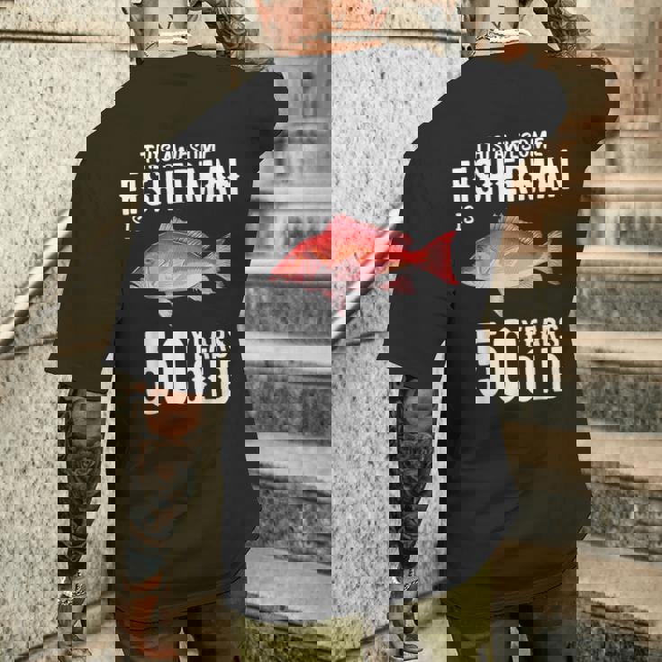 メンズ この金目鯛漁師は50歳50歳の誕生日です メンズTシャツ バックプリント 彼への贈り物