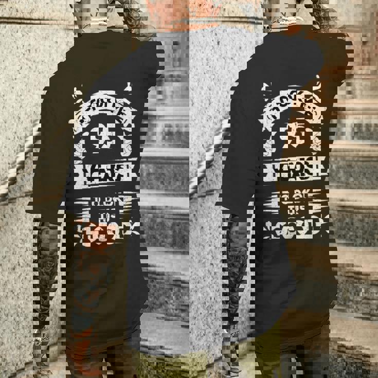 こんなに面白く見えるのに95年かかった 95歳 長袖tシャツ メンズTシャツ バックプリント 彼への贈り物