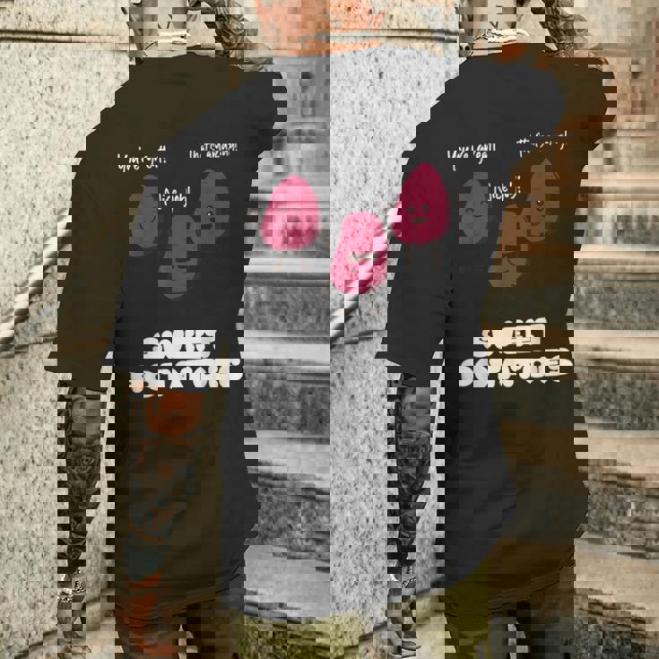 さつまいもを称賛する面白いさつまいもギャング メンズTシャツ バックプリント 彼への贈り物