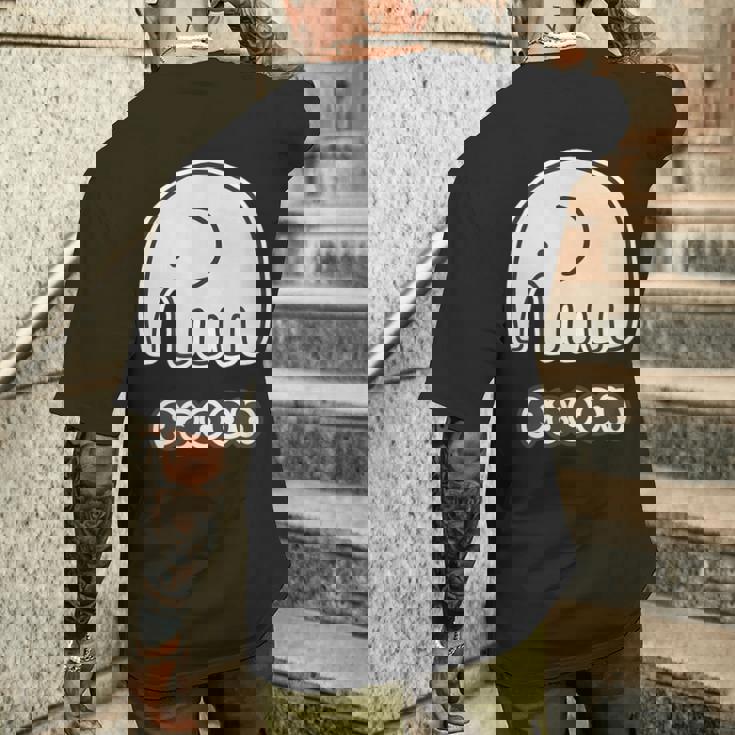 ぞうさん【Paoon パオーン】象（丸耳）シンプル【どうぶつフレンズ】ゆる かわいい 動物 キャラクター メンズTシャツ バックプリント 彼への贈り物