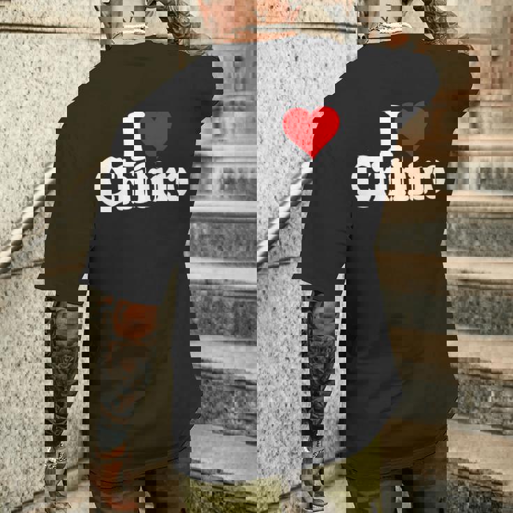 にハートのちひろの名前が大好き 長袖tシャツ メンズTシャツ バックプリント 彼への贈り物