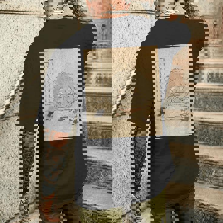 もじやもじや【日本の妖怪シリーズ】 長袖tシャツ メンズTシャツ バックプリント 彼への贈り物