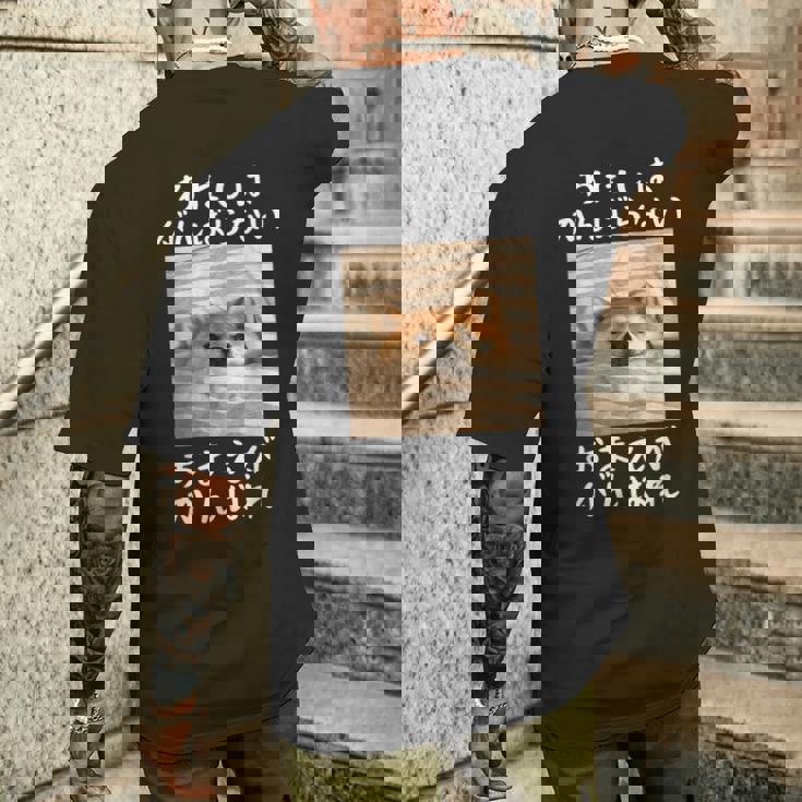 わたしはがんばらないおまえががんばれ 柴犬 文字入り おもしろ 筆文字 面白い 服 面白い メンズTシャツ バックプリント 彼への贈り物