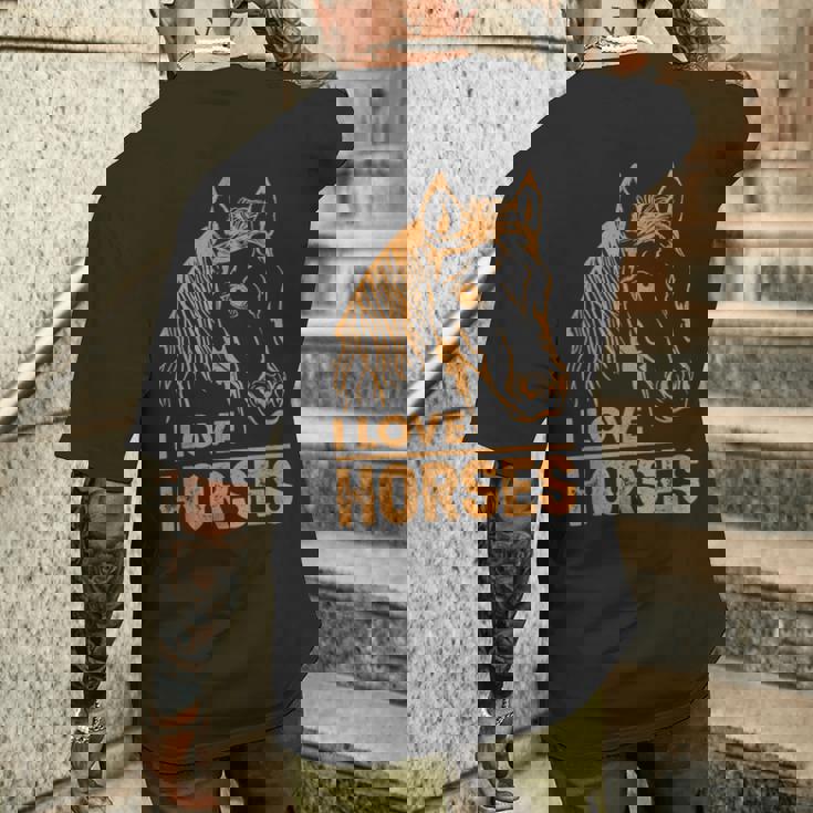 アイ・ラブ・ホース メンズTシャツ バックプリント 彼への贈り物