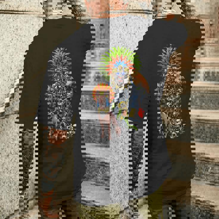 アステカの神ミクトランテクトリ古代マヤの神話の神々 メンズTシャツ バックプリント 彼への贈り物