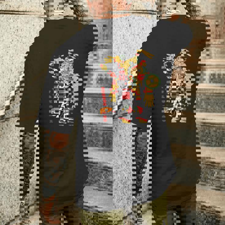 アステカ人、インカ人、メキシコの芸術彫刻マヤマヤン メンズTシャツ バックプリント 彼への贈り物