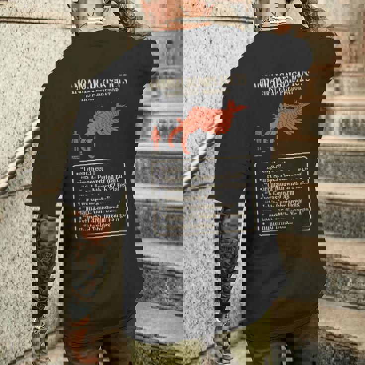 アノマロカリス 事実 最初の頂点捕食者 カンブリア紀 古生物 化石 科学 学習 進化 歴史 海洋 比較 メンズTシャツ バックプリント 彼への贈り物