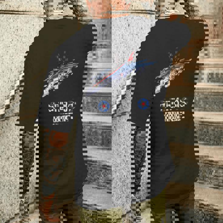 アメリカのf-18ホーネット戦闘機 メンズTシャツ バックプリント 彼への贈り物